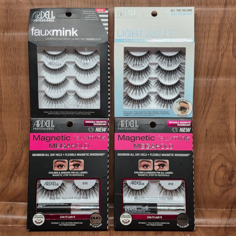 Ardell False Eyelashes Bundle Magnetic Faux Mink 818 817 523 10 Pairs Set